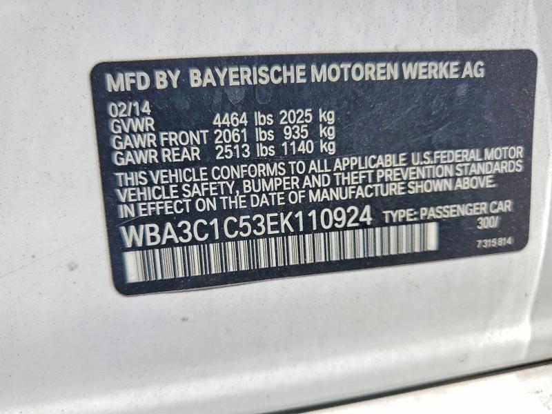 Продаж на аукціоні авто 2014 Bmw 328, vin: WBA3C1C53EK110924, номер лоту: 58741346