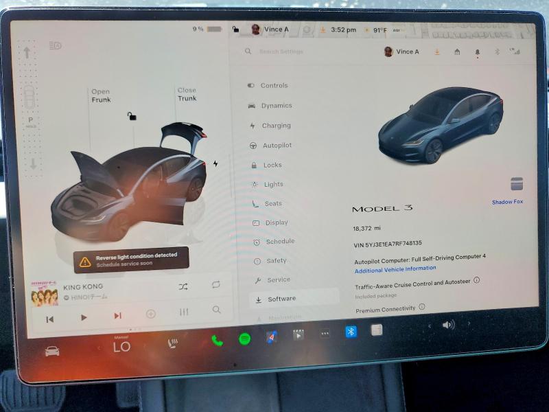 59007286 :رقم المزاد ، 5YJ3E1EA7RF748135 vin ، 2024 Tesla Model 3 مزاد بيع