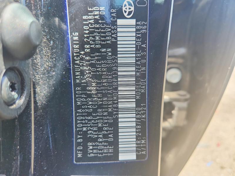 56939756 :رقم المزاد ، 5YFB4MDE1RP139552 vin ، 2024 Toyota Corolla مزاد بيع