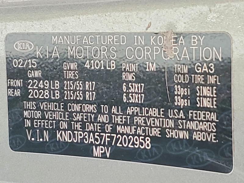 2015 Kia Soul მანქანა იყიდება აუქციონზე, vin: KNDJP3A57F7202958, აუქციონის ნომერი: 58744036