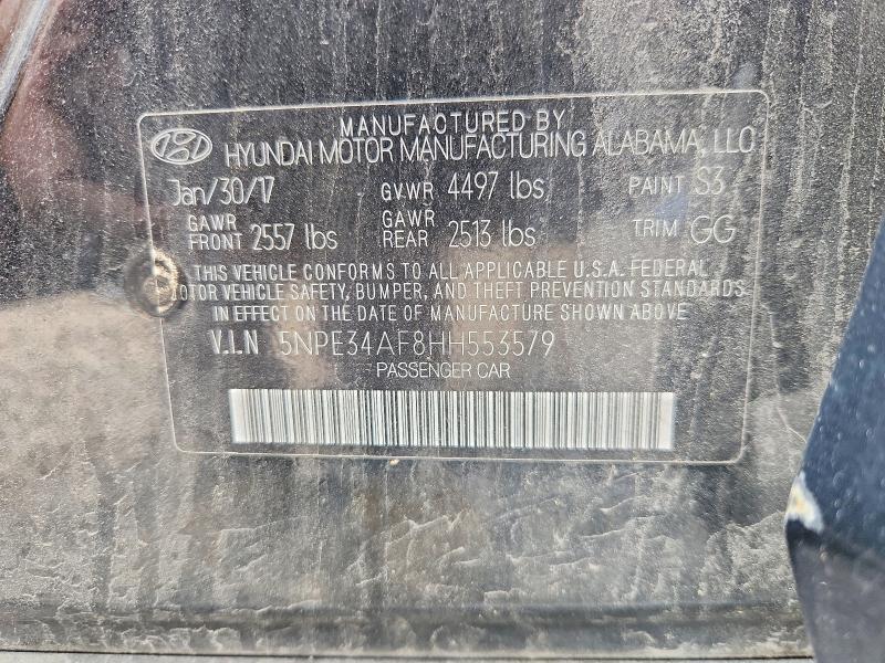 Aukcja sprzedaży 2017 Hyundai Sonata, vin: 5NPE34AF8HH553579, numer aukcji: 56226716