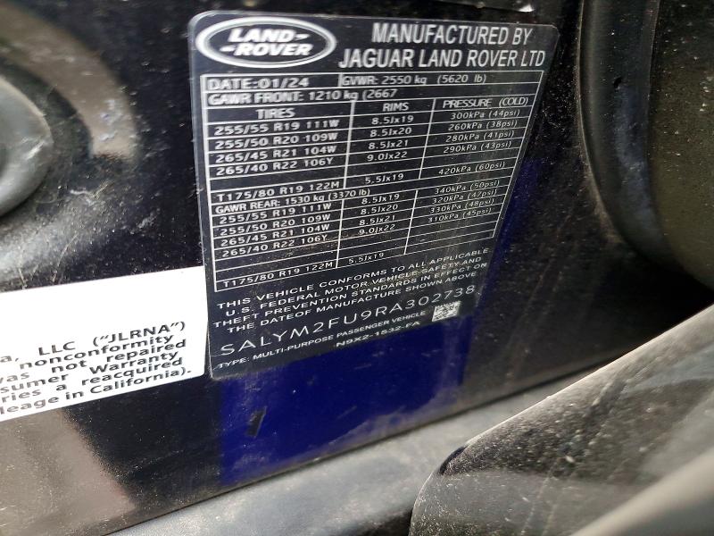 Продаж на аукціоні авто 2024 Land Rover Range Rover Velar, vin: SALYM2FU9RA302738, номер лоту: 58324616