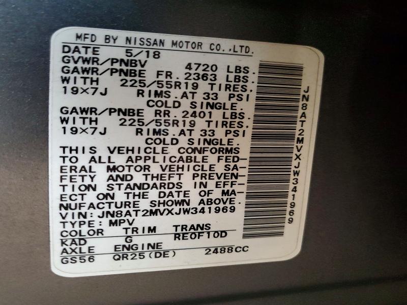 Aukcja sprzedaży 2018 Nissan Rogue, vin: JN8AT2MVXJW341969, numer aukcji: 58014216