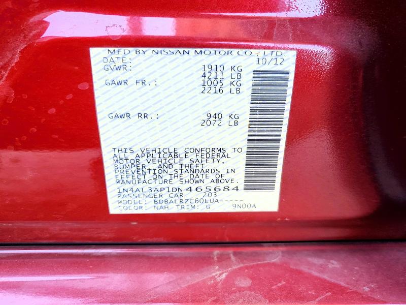 Aukcja sprzedaży 2013 Nissan Altima, vin: 1N4AL3AP1DN465684, numer aukcji: 57392156