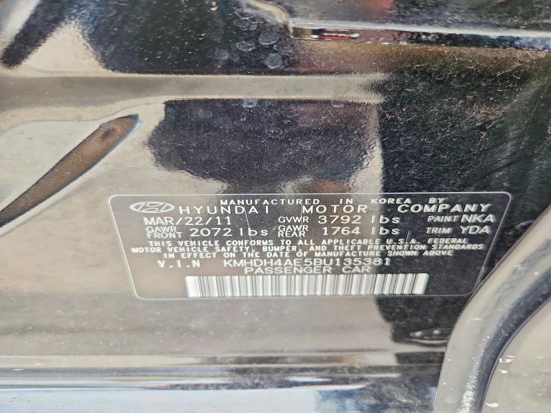 2011 Hyundai Elantra მანქანა იყიდება აუქციონზე, vin: KMHDH4AE5BU135381, აუქციონის ნომერი: 56965946