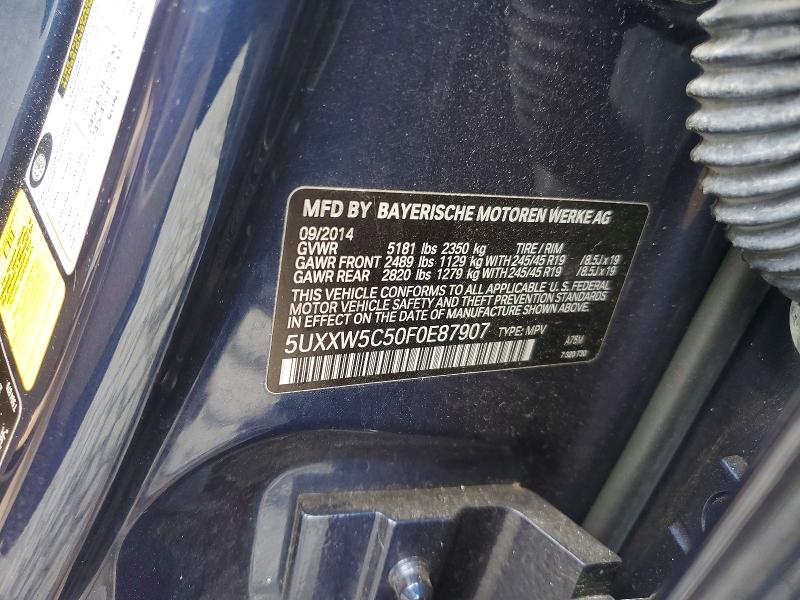 57601366 :رقم المزاد ، 5UXXW5C50F0E87907 vin ، 2015 Bmw X4 مزاد بيع