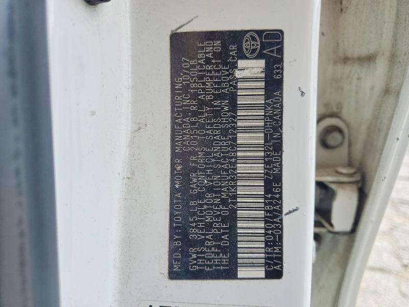 59552986 :رقم المزاد ، 2T1KR32E48C712327 vin ، 2008 Toyota Corolla Matrix مزاد بيع