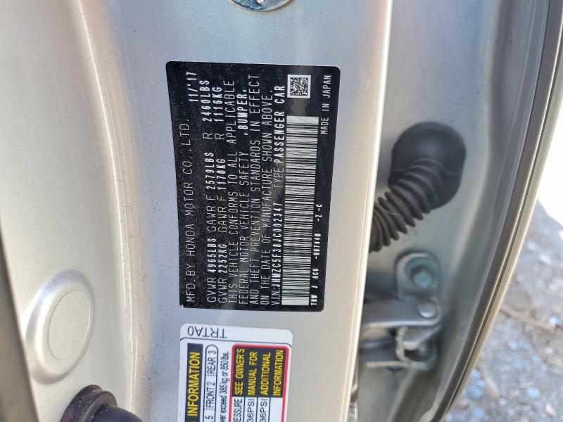 2018 Honda Clarity მანქანა იყიდება აუქციონზე, vin: JHMZC5F38JC002347, აუქციონის ნომერი: 55582606
