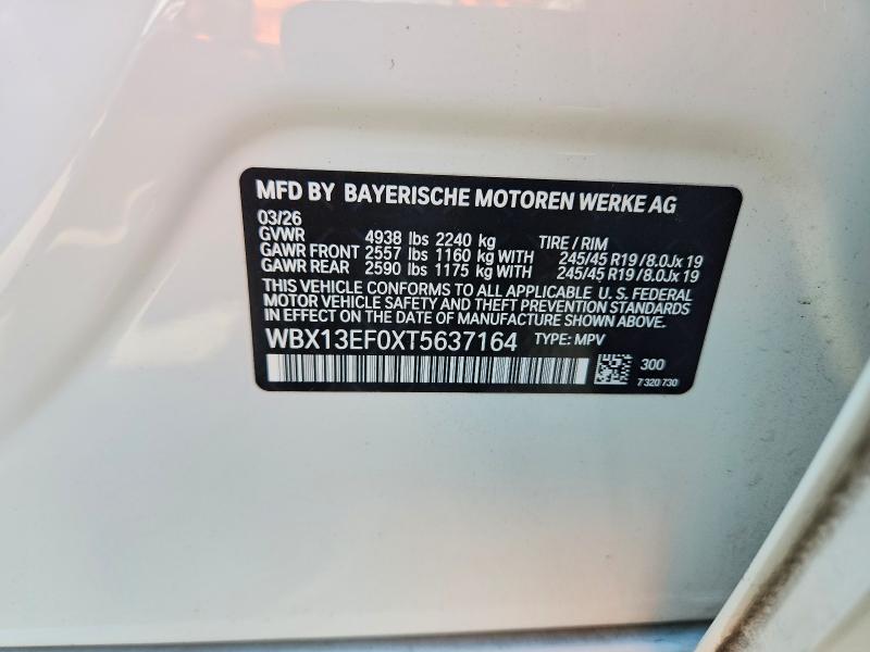 Продаж на аукціоні авто 2026 Bmw X1, vin: WBX13EF0XT5637164, номер лоту: 58632656