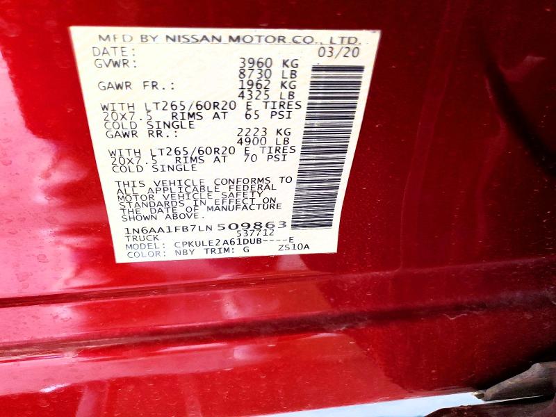 Продажа на аукционе авто 2020 Nissan Titan Xd, vin: 1N6AA1FB7LN509863, номер лота: 55524236