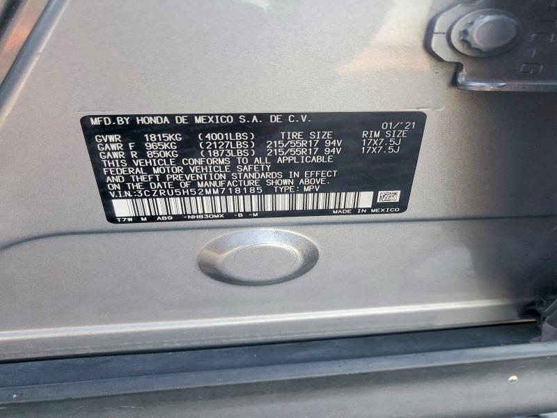 Aukcja sprzedaży 2021 Honda Hr-v, vin: 3CZRU5H52MM718185, numer aukcji: 57248596
