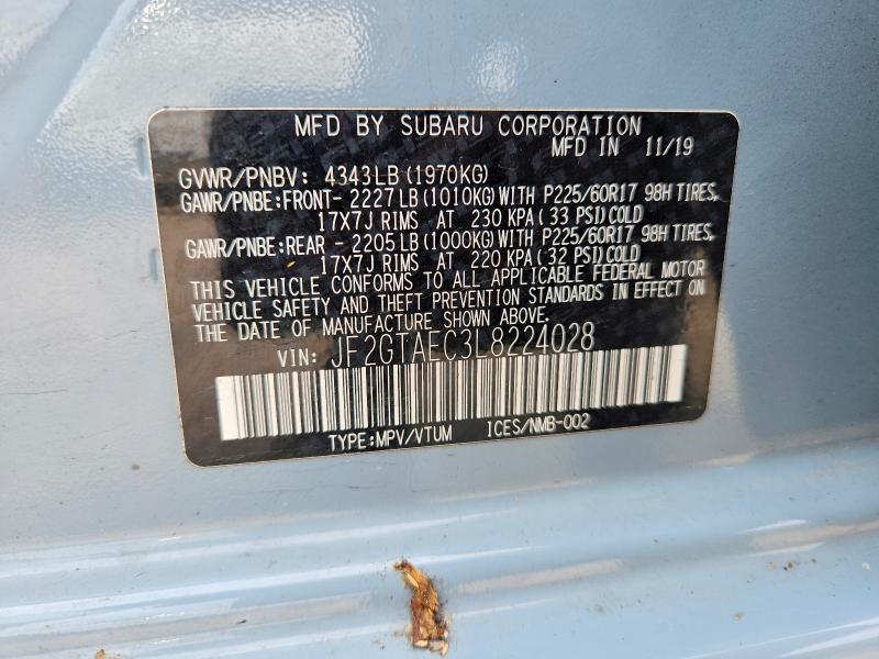 Aukcja sprzedaży 2020 Subaru Crosstrek, vin: JF2GTAEC3L8224028, numer aukcji: 56048136