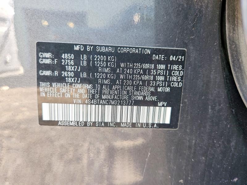 Продажа на аукционе авто 2021 Subaru Outback, vin: 4S4BTANC7M3213777, номер лота: 56935836