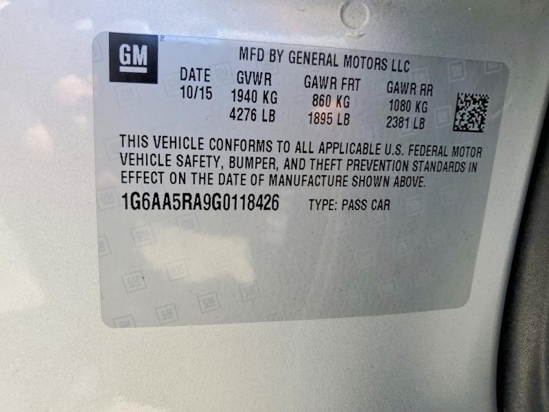 Aukcja sprzedaży 2016 Cadillac Ats, vin: 1G6AA5RA9G0118426, numer aukcji: 56693546