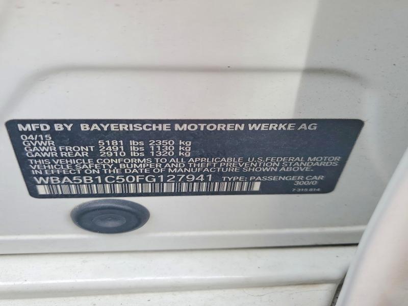 Aukcja sprzedaży 2015 Bmw 535, vin: WBA5B1C50FG127941, numer aukcji: 57020936