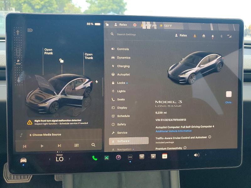 58479146 :رقم المزاد ، 5YJ3E1EA7RF849613 vin ، 2024 Tesla Model 3 مزاد بيع