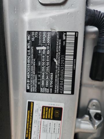 58189156 :رقم المزاد ، 4JGFB4JB6MA312931 vin ، 2021 Mercedes-benz Gle مزاد بيع