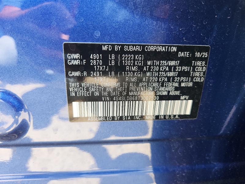 2026 Subaru Forester მანქანა იყიდება აუქციონზე, vin: 4S4SLDB68T3007530, აუქციონის ნომერი: 56675986