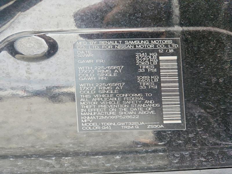 Aukcja sprzedaży 2019 Nissan Rogue, vin: KNMAT2MVXKP528622, numer aukcji: 55747486