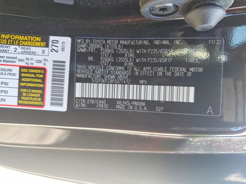 Продаж на аукціоні авто 2023 Toyota Sienna, vin: 5TDYSKFC8PS077412, номер лоту: 56101436