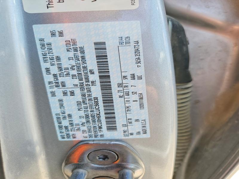 55769286 :رقم المزاد ، 1FMCU0H6XLUC56830 vin ، 2020 Ford Escape مزاد بيع