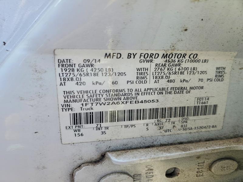 2015 Ford F250 მანქანა იყიდება აუქციონზე, vin: 1FT7W2A6XFEB45053, აუქციონის ნომერი: 56334226