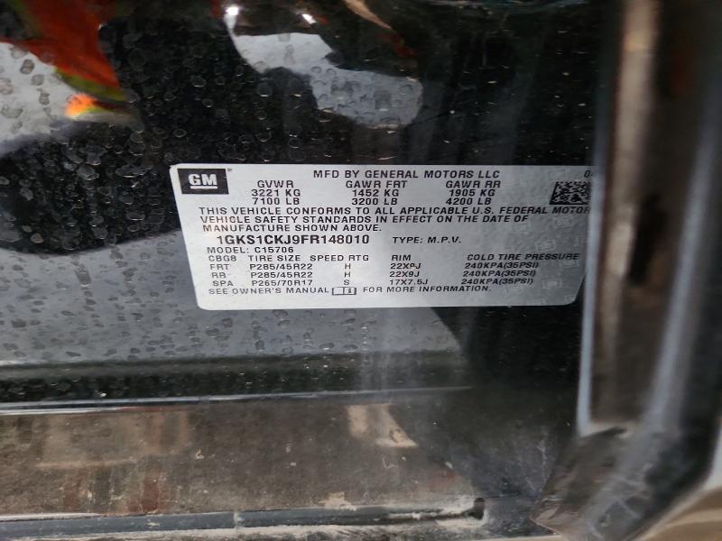 57492686 :رقم المزاد ، 1GKS1CKJ9FR148010 vin ، 2015 Gmc Yukon مزاد بيع
