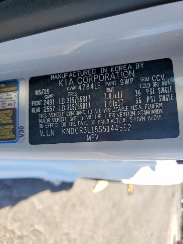 Auction sale of the 2025 Kia Niro, vin: KNDCR3L15S5144562, lot number: 56476226