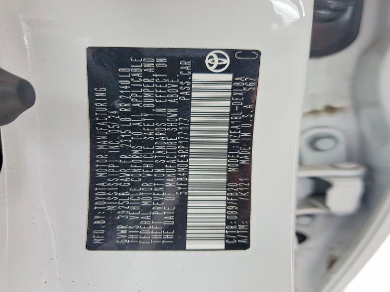 56991546 :رقم المزاد ، 5YFB4MDE4RP177177 vin ، 2024 Toyota Corolla مزاد بيع