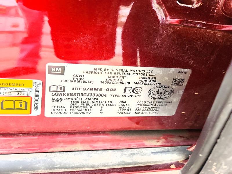 56446566 :رقم المزاد ، 5GAKVBKD0GJ339384 vin ، 2016 Buick Enclave مزاد بيع