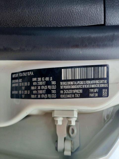 Продажа на аукционе авто 2022 Jeep Renegade, vin: ZACNJDB11NPN62360, номер лота: 57089336