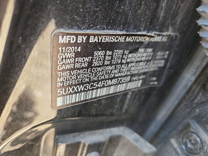 2015 Bmw X4 მანქანა იყიდება აუქციონზე, vin: 5UXXW3C54F0M87359, აუქციონის ნომერი: 58064726