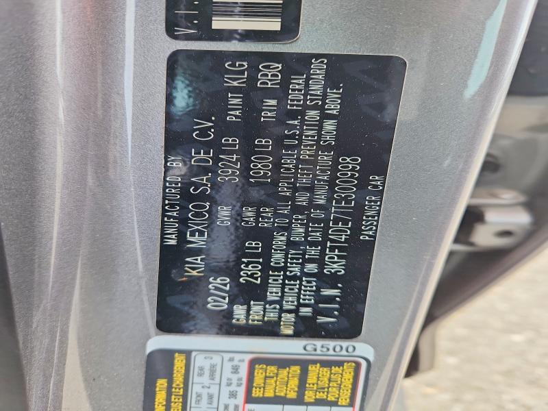 58989736 :رقم المزاد ، 3KPFT4DE7TE300998 vin ، 2026 Kia K4 مزاد بيع