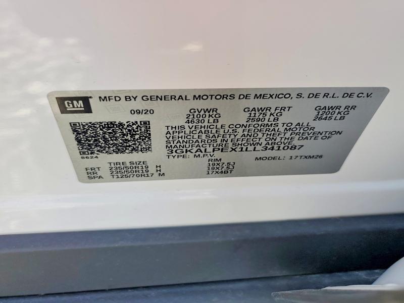 2020 Gmc Terrain მანქანა იყიდება აუქციონზე, vin: 3GKALPEX1LL341087, აუქციონის ნომერი: 58350246