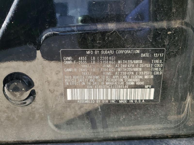 Aukcja sprzedaży 2018 Subaru Outback, vin: 4S4BSENC3J3288546, numer aukcji: 55812326