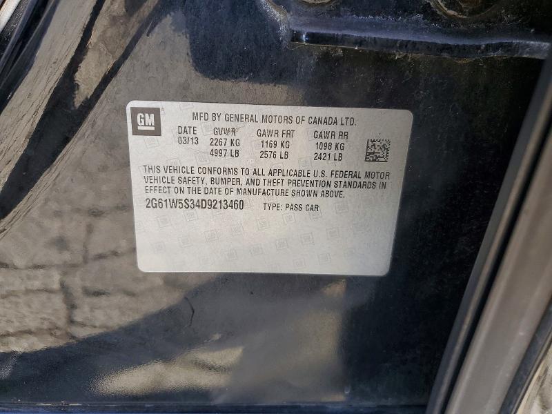 Aukcja sprzedaży 2013 Cadillac Xts, vin: 2G61W5S34D9213460, numer aukcji: 55989456