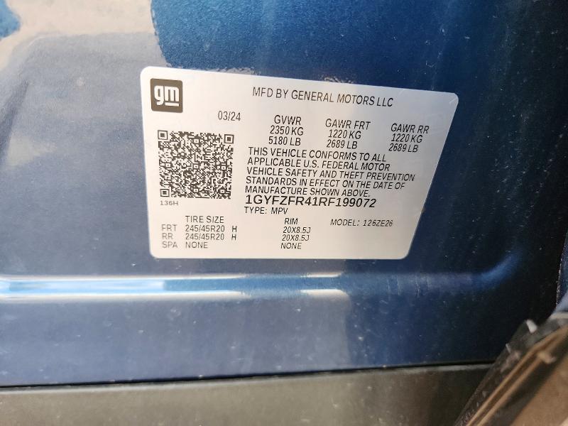 2024 Cadillac Xt4 მანქანა იყიდება აუქციონზე, vin: 1GYFZFR41RF199072, აუქციონის ნომერი: 57630386