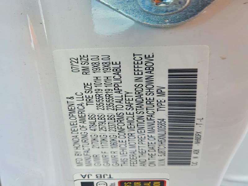 55632546 :رقم المزاد ، 5J8TC1H5XNL005854 vin ، 2022 Acura Rdx مزاد بيع
