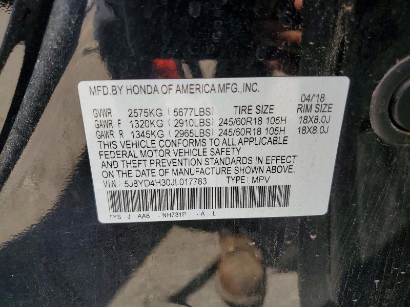 Aukcja sprzedaży 2018 Acura Mdx, vin: 5J8YD4H30JL017783, numer aukcji: 55759266