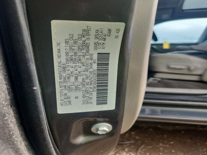 Aukcja sprzedaży 2004 Toyota Sequoia, vin: 5TDBT48A24S220392, numer aukcji: 55575516