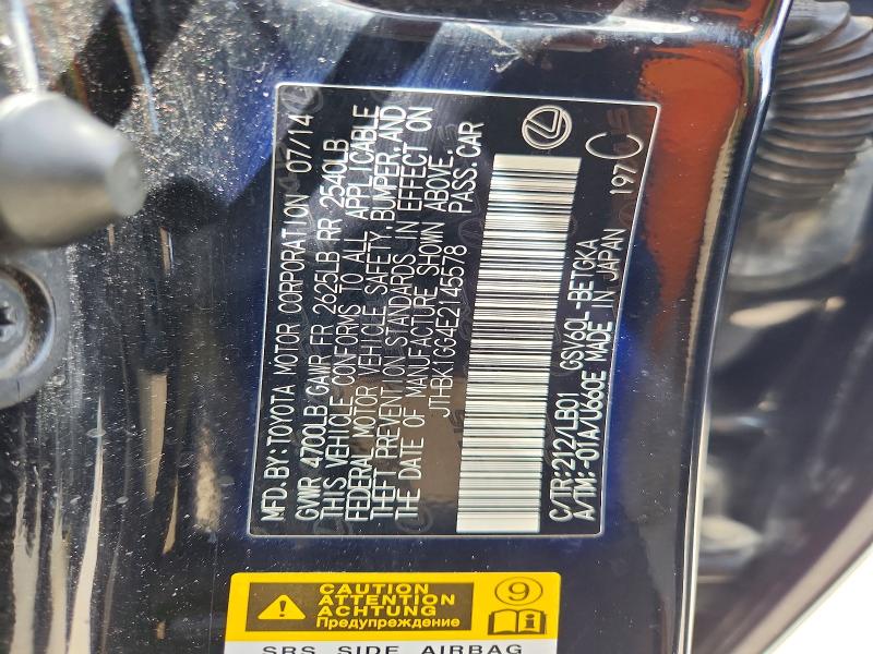 Aukcja sprzedaży 2014 Lexus Es, vin: JTHBK1GG4E2145578, numer aukcji: 57327036