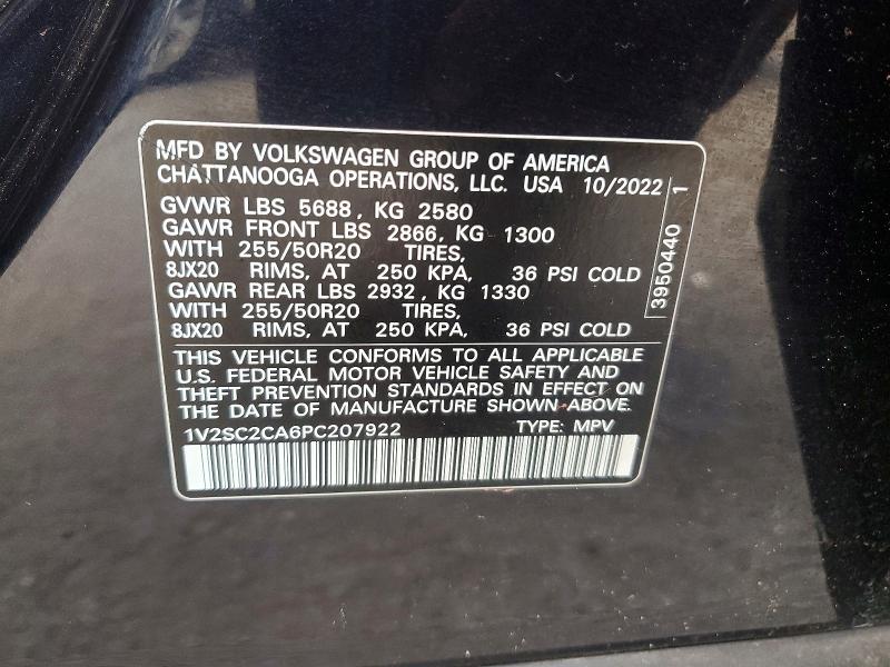 Продажа на аукционе авто 2023 Volkswagen Atlas Cross Sport, vin: 1V2SC2CA6PC207922, номер лота: 58691926
