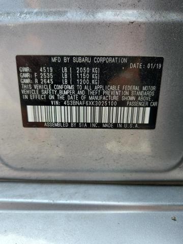 Продаж на аукціоні авто 2019 Subaru Legacy, vin: 4S3BNAF6XK3025100, номер лоту: 56562616
