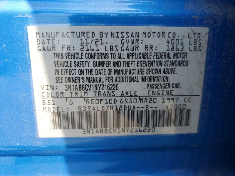 Продаж на аукціоні авто 2022 Nissan Sentra, vin: 3N1AB8CV1NY216220, номер лоту: 56785276