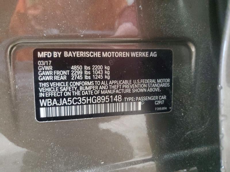 Продажа на аукционе авто 2017 Bmw 530, vin: WBAJA5C35HG895148, номер лота: 56899066
