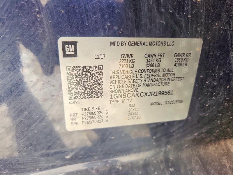 Продаж на аукціоні авто 2018 Chevrolet Tahoe, vin: 1GNSCAKCXJR199561, номер лоту: 57047006