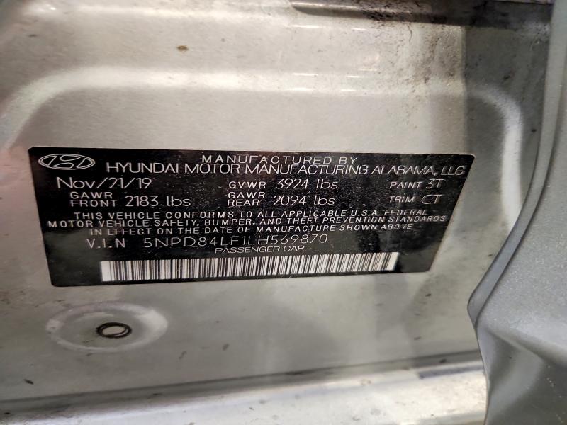 Продаж на аукціоні авто 2020 Hyundai Elantra, vin: 5NPD84LF1LH569870, номер лоту: 56703246