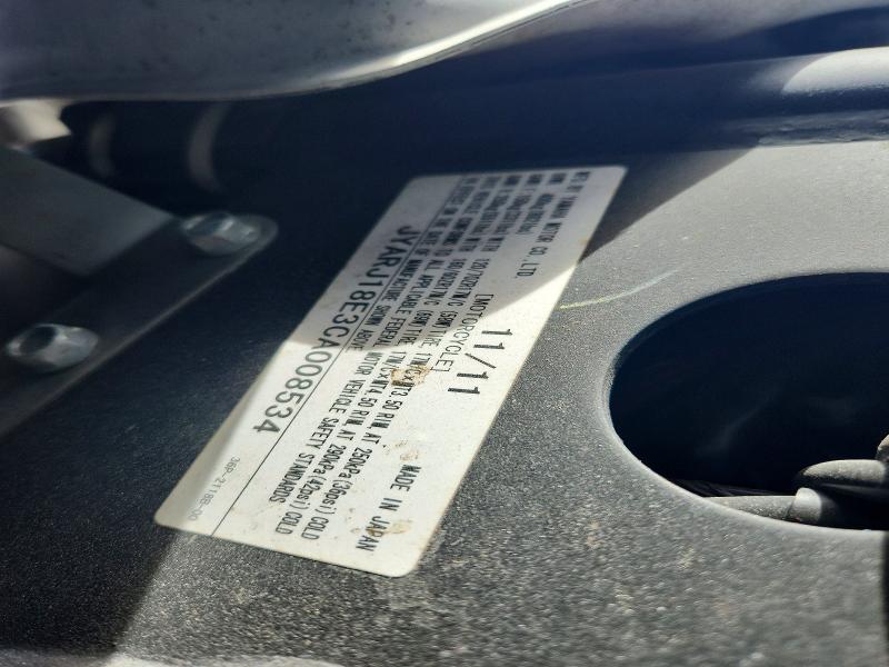 Продаж на аукціоні авто 2012 Yamaha Fz6, vin: JYARJ18E3CA008534, номер лоту: 56319076