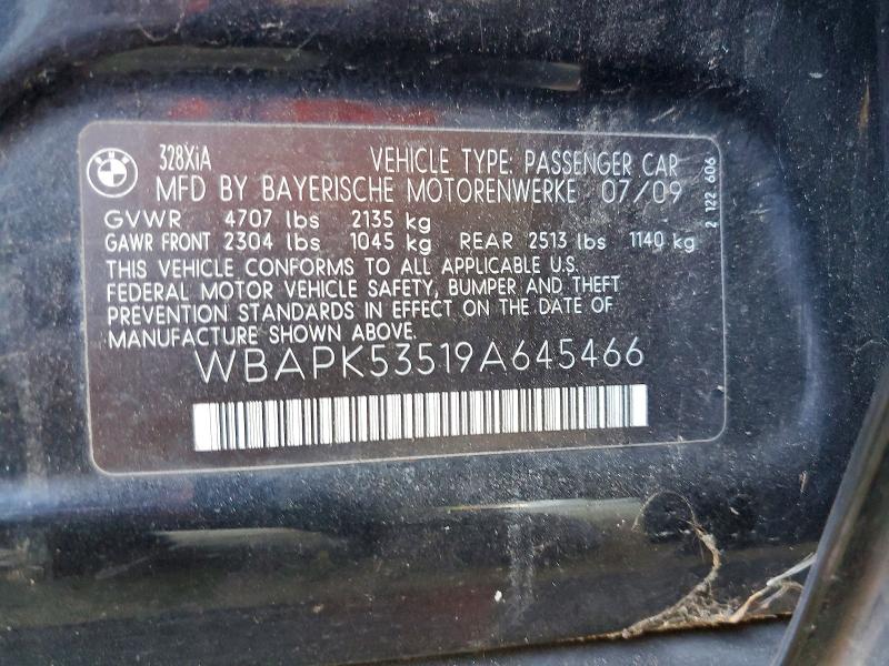 57627526 :رقم المزاد ، WBAPK53519A645466 vin ، 2009 Bmw 328 مزاد بيع