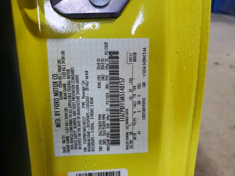 Продажа на аукционе авто 2021 Ford Mustang, vin: 1FATP8FF5M5140157, номер лота: 56457596